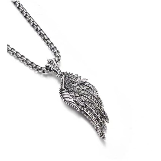 Timeless Feather | 925 Sterling Silver Vintage Plume Pendant